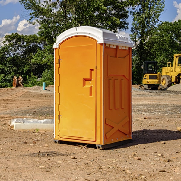 how often are the porta potties cleaned and serviced during a rental period in Adams County North Dakota